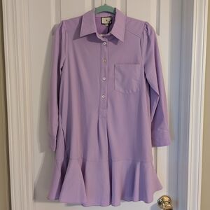 Tuckernuck Lilac Crepe Callahan Shirt Dress
